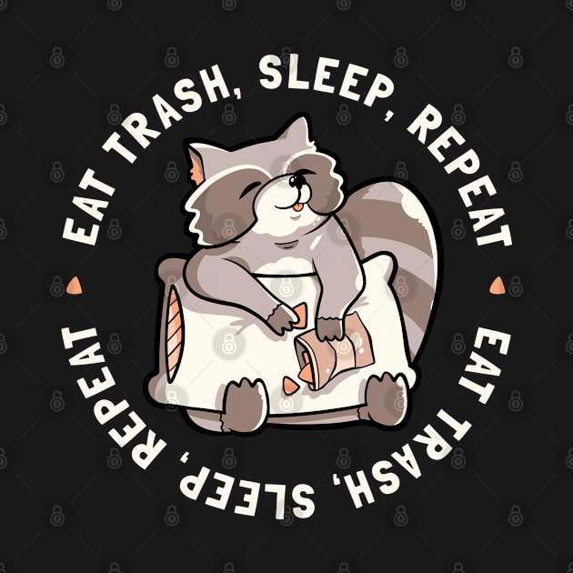 Eat Garbage Sleep Repeat - Cute Funny Raccoon Gift by eduely