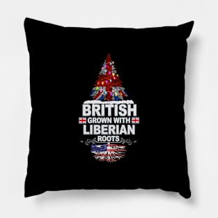 British Grown With Liberian Roots - Gift for Liberian With Roots From Liberia Pillow