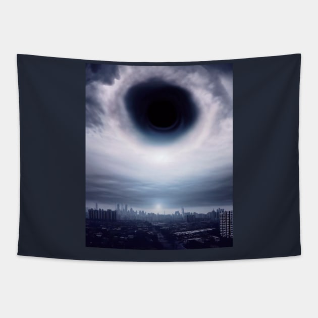 black hole in the city Tapestry by Caravele