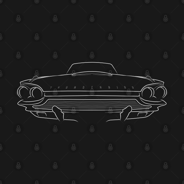 front/profile - 1964 Ford Thunderbird - stencil, white by mal_photography