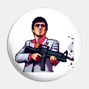 8 Bit Tony Montana artwork Pin