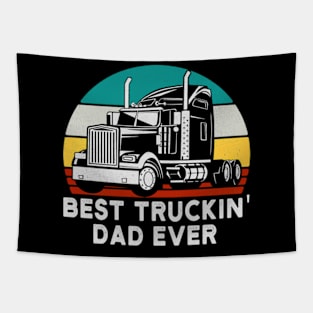 Best Truckin Dad Ever Funny Vintage Tapestry