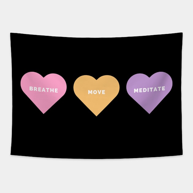 Candy Hearts Yoga Shirt Tapestry by The Namaste Bae