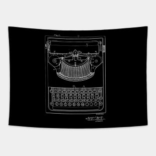 Typewriter Vintage Patent Drawing Tapestry