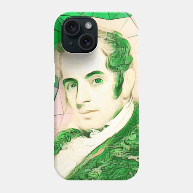 Washington Irving Green Portrait | Washington Irving Artwork 7 Phone Case by JustLit