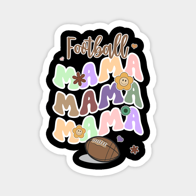 Football Mama Groovy Magnet by Quotes NK Tees