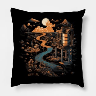 Bean Peaks Surreal Coffee Mines Pillow