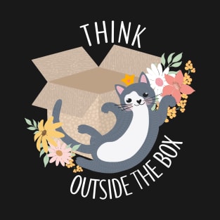 Think outside the box cute funny cat lover T-Shirt