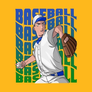 Baseball Player Boys Girls Youth Pitcher Sports T-Shirt