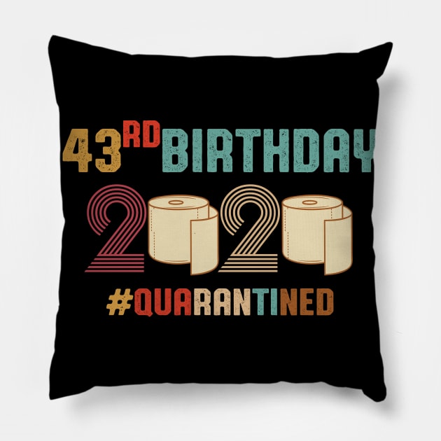 43rd Birthday quarantined Retro Vintage Pillow by vip.pro123