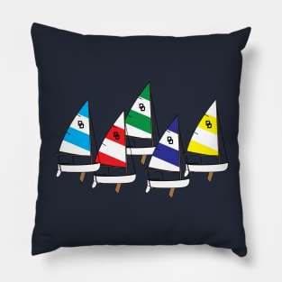 Dyer Dhow Sailboats Racing Pillow