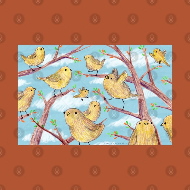 Yellow Birds in a Tree by Sophie Corrigan