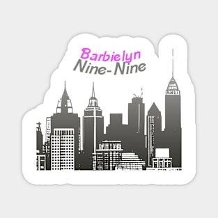 city silhouette and name ( barbielyn) graphic Magnet