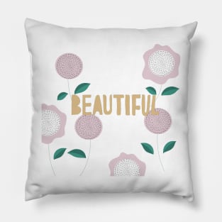 Beautiful Floral Lettering and Drawing Pillow