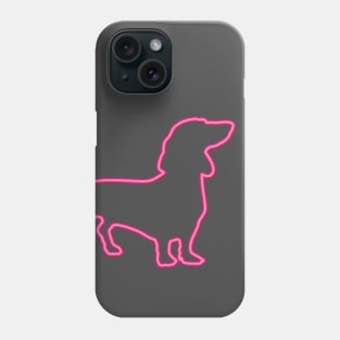 80's Gift 80s Retro Neon Sign Dachshund Phone Case