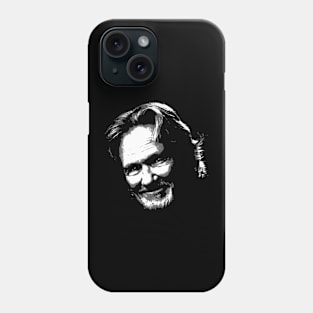 Kris Kristofferson black and white Phone Case