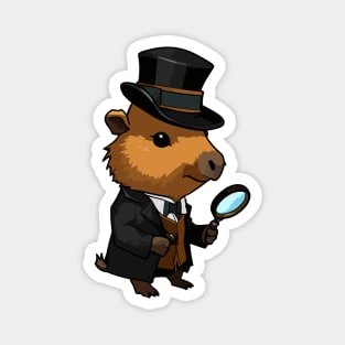 Cute Detective Capybara Magnet