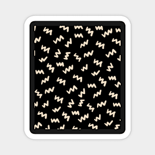 Black  Abstract Mudcloth Lines Pattern Magnet