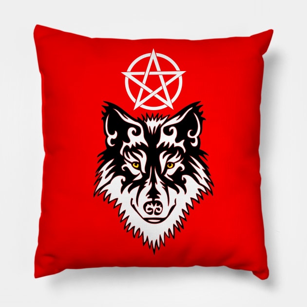 Werewolf-Pentagram - Lycanthropy Gifts Pillow by TraditionalWitchGifts