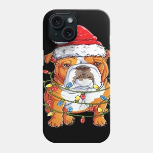 English Bulldog Santa Christmas Tree Lights Xmas Gifts Boys Phone Case