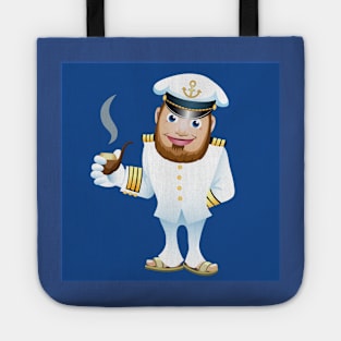 man in captain uniform with smoking tube Tote