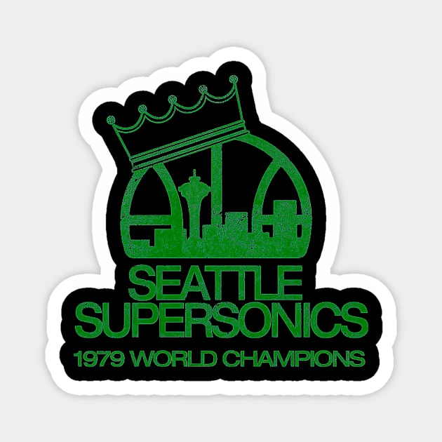 SEATTLE SUPERSONICS 1979 WORLD CHAMPS  VINTAGE  DISTRESSED Magnet by flavorstaking