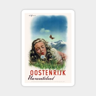 Oostenrijk Un vacantieland Austria Vintage Poster Magnet