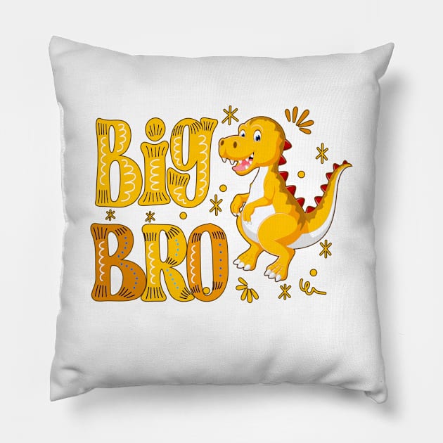 big brother, Promoted to big brother dinosaur Gift, Big bro Pillow by UranusArts