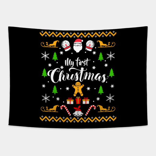 My First Christmas Sweater Tapestry by KsuAnn