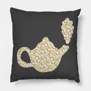 Tea Shirt - Green & Floral Pillow