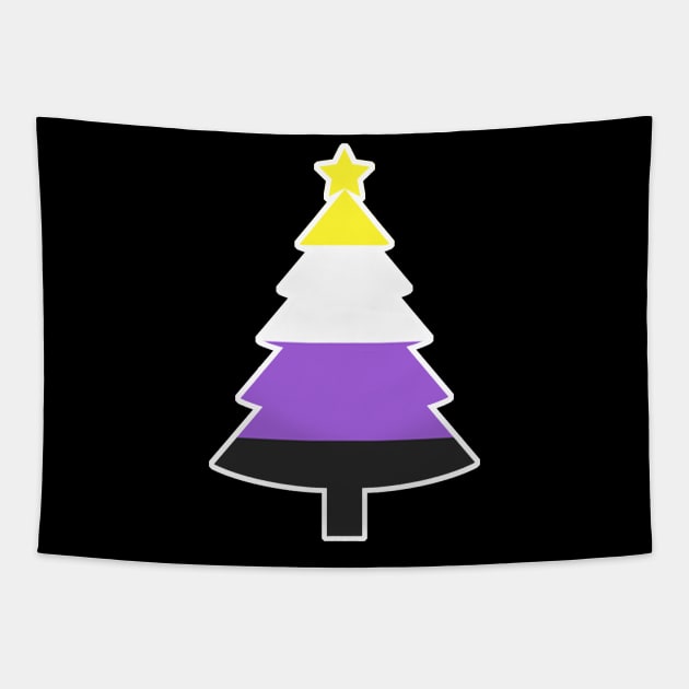 Christmas Tree LGBT Flag Nonbinary Tapestry by aaallsmiles
