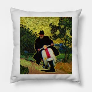 Van Gogh Style Vespa Pope Pillow