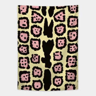 Jaguar Pattern in Blush on Lemon Curd Tapestry