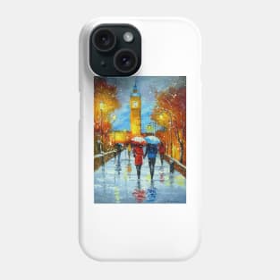 Romantic snowfall in London Phone Case