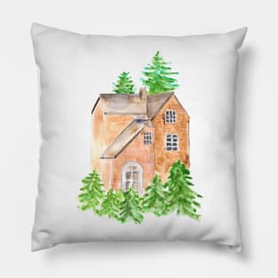 Christmas cottage Pillow