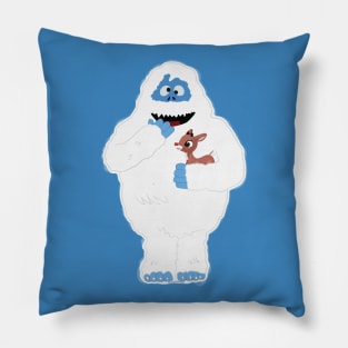 Classic Christmas Abominable Snowman with Rudolph © GraphicLoveShop Pillow