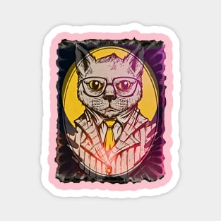 Mafia Cat (in suit and glasses) Magnet