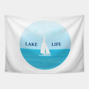 Lake Life is having Fun Sailing in the pretty blue lake Tapestry