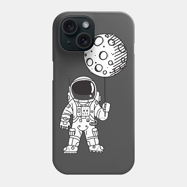 Astronaut Moon Balloon Phone Case by Vin Zzep