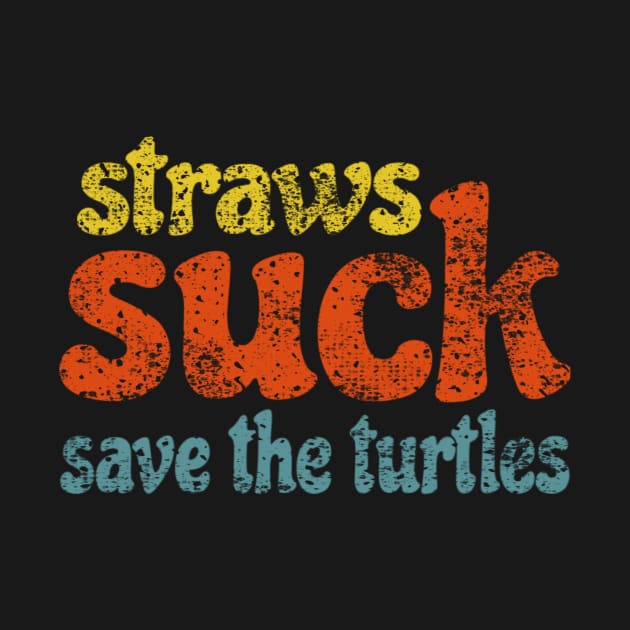 Straws Suck Save the Turtles Retro Sticker Gift for Girls Water Flasks Pillows by gillys