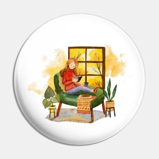 Autumn Illustration Watercolor Pin