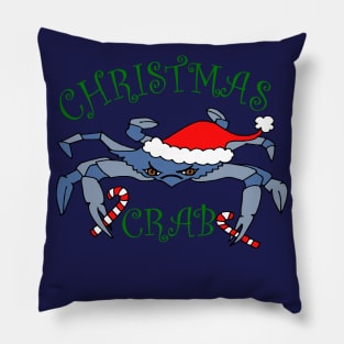 Funny Christmas Crab Maryland Blue Crab Pillow