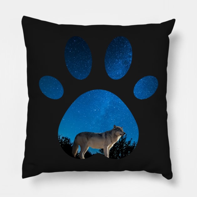 Wolf paw print Pillow by LukjanovArt