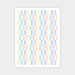 Florals on Rainbow Checkerboard Magnet