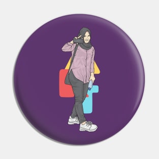 Girl In Lavender Outfit Pin