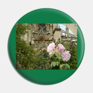 Paris Notre Dame de Paris Pink Rose Bush Pin