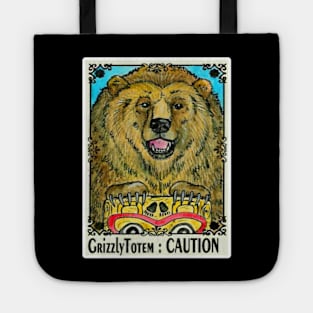 CAUTION Grizzly Bear Totem Tote