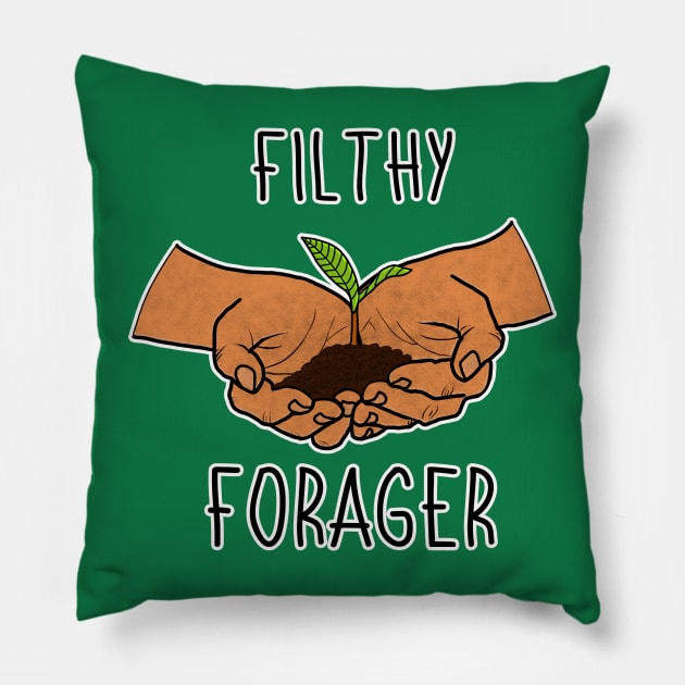 Forage Life Mushroom Plants Nature Hunter Forager Foraging Mycology Botanist Morel Botany Pillow by GraviTeeGraphics