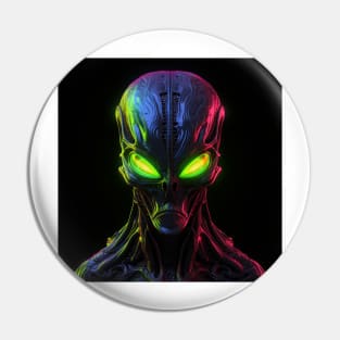 Alien Neon Art 1 Pin