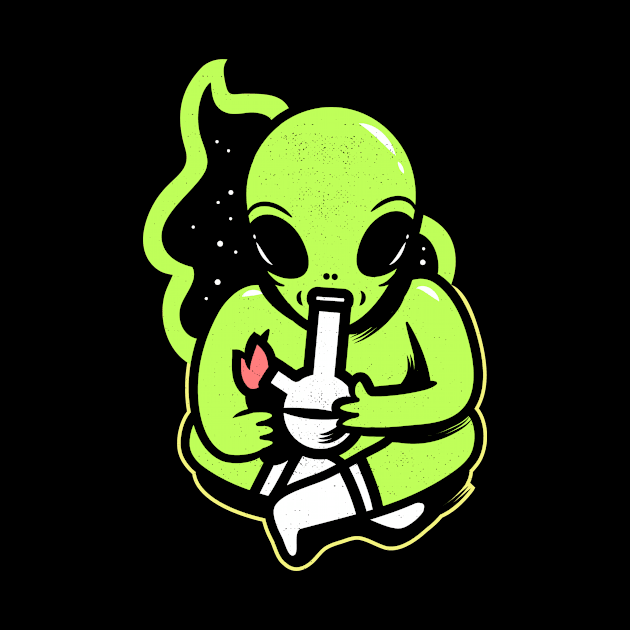 Smoking Alien 420 Design by CANVAZSHOP